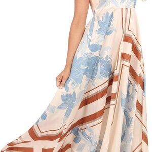 Women Spaghetti Strap Maxi Dress Colorful A Line Long Swing Vacation Sundress